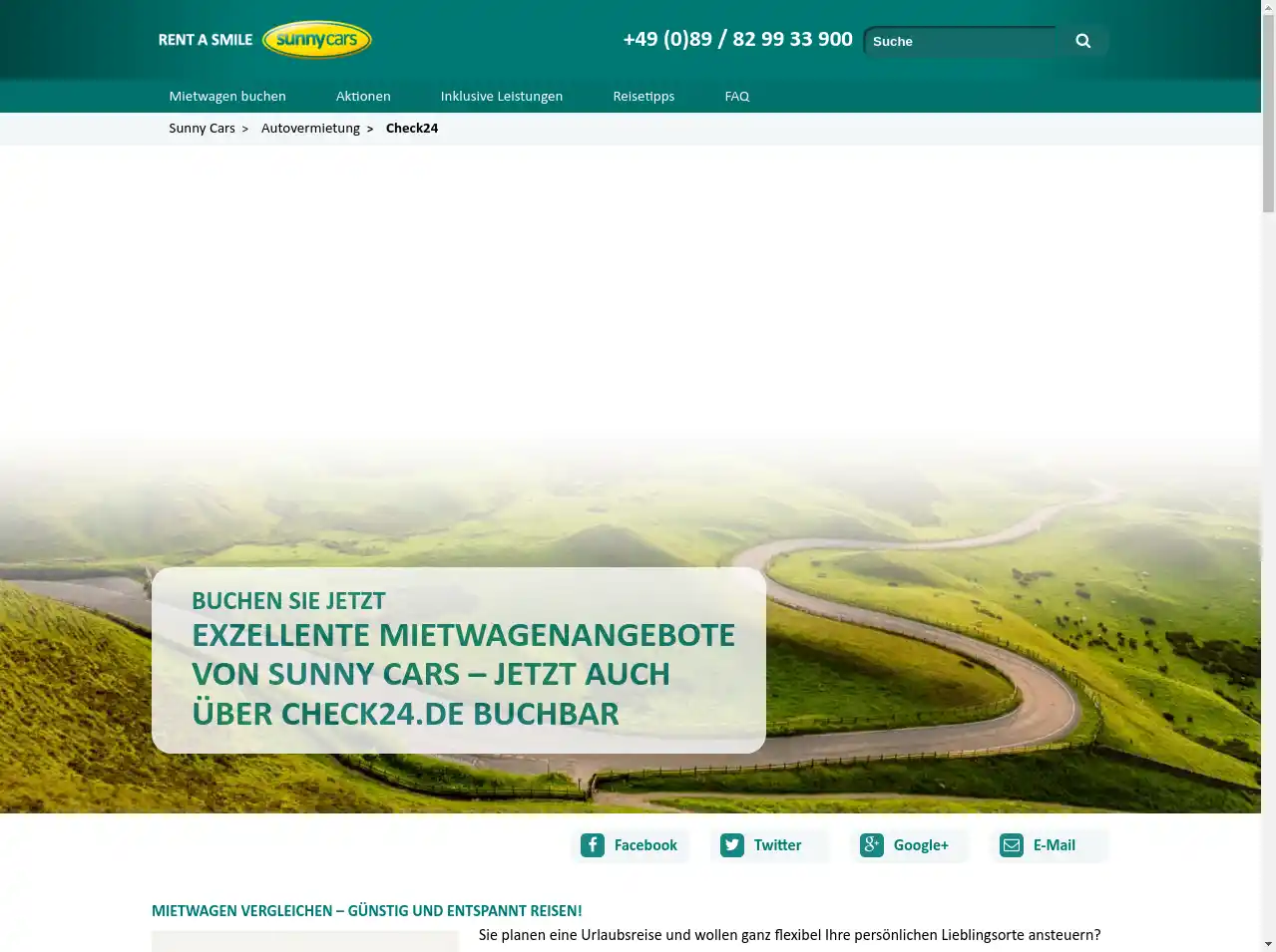 Filteroptionen bei der Mietwagenbuchung über Check24 auswählen, um das passende Angebot zu finden.